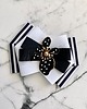 broszki Brosza Black & White z efektowym kwiatem w kropeczki New 6