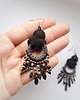kolczyki soutache Czarno szare kolczyki sutasz boho 3