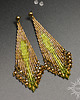 kolczyki szklane Levantas, brązowozielone "indiańskie" kolczyki, beading 1