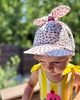 czapki dziecięce Muślinowa chusta z daszkiem - różowe kwiaty 1