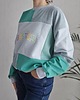 bluza bez kaptura damska Bluza patchwork - Mint Besties - Statement - oversize 4