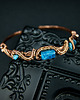 bransoletki wire wrapping Miedziana bransoleta mankietowa z apatytem 2