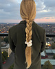 gumki do włosów Jedwabna scrunchie gumka frotka midi szampańska 1