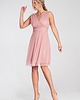 sukienki midi damskie Elegancka rozkloszowana sukienka koktajlowa midi bez rękawów z kopertowym dek 3