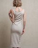 sukienki midi damskie Bawełniana prążkowana sukienka, CELINA SAND BEIGE 6