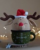 misie i maskotki Ozdoba Jeleń w kubku, Dekoracja świąteczna, Maskotka na prezent 1
