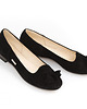 baleriny damskie SKÓRZANE BALERINKI ZAPATO 009  CZARNY WELUR 1