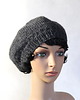 czapki damskie Grafit - beret zrobiony na drutach 1