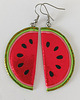kolczyki z masy plastycznej Brokatowe Kolczyki Arbuzy 1