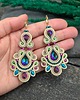 kolczyki soutache Kolczyki sutasz beżowe kolorowe z kryształkami "Magnolia" 2
