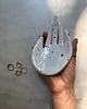 pojemniki na biżuterię Ceramiczna Łapka Handmade na Pierścionki Czarno Złote Ciapki 2