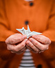 broszki Broszka Porcelanowa Origami Żuraw Biała 3