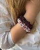 gumki do włosów Jedwabna scrunchie gumka frotka wąska micro kwiatki 3