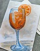 grafiki i ilustracje Włoska inspiracja Aperol Spritz drink obraz akwarela 15x21oprawiony 1