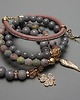 bransoletki z kamieni naturalnych Antique pink and grey /16.05.23/ -  set 4