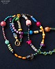 korale Długi bajecznie kolorowy naszyjnik Boho drobne koraliki prezent handmade 7