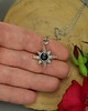 wisiory Mały wisiorek róża wiatrów niebieski dumortieryt wire wrapping 4