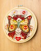 Ozdoby na ścianę Madame Butterfly ecru, haft w tamborku 20 cm 3