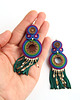 kolczyki soutache Indi L - kolczyki etno, srebro 3