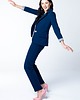 spodnie dresowe damskie Spodnie damskie Deep Blue proste granatowe z dresówki 1