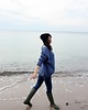 swetry damskie  Sweter handmade oversize  blue z wełną 7