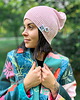 czapki damskie Luźna czapka z bawełny logo kolorowe "Jasny różowy" 3