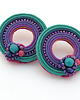 kolczyki soutache Ciemnozielone koła  4 1