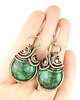 kolczyki wire wrapping Kolczyki wire wrapping z zielonymi agatami 1