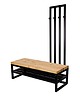 ławki Ławka Metalowa Z Wieszakiem Loft Siedzisko Drewno Lite Dąb LM-82 2