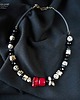 korale Elegancki naszyjnik z jaspisu dalmatyńskiego, korala i krzemienia Handmade 6