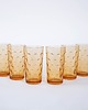 szklanki i kieliszki Komplet szklanek bursztynowych, włoski design, lata 70, produkcja: Włochy 3