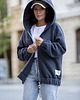 bluza z kapturem damska BLUZA ROZPINANA antracyt KANG00 guma 3