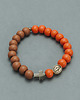 bransoletki drewniane Pomarańczowa bransoletka z krzyżykiem, różaniec na rękę, drewno 2