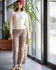 spodnie dresowe damskie Spodnie dresowe z wełny merino, Cappuccino 1