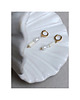 kolczyki pozłacane Pearl & Coral / Perła i koral kolczyki kółka 2