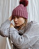 czapki damskie Wełniana czapka zimowa 100% merino z pomponem 1