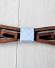 muszki i krawaty Zestaw z drewnianą muszką ZAWIJANA błękit 3