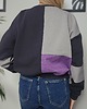 bluza bez kaptura damska Bluza patchwork - Purple Court - Signature - oversize 3