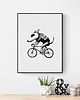 grafiki i ilustracje Duża grafika z Bulterierem na rowerze 50x70 cm 5