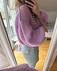 kardigany damskie Moherowy kardigan mgiełka  z ozdobnymi biżuteryjnymi guzikami handmade 2