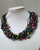 korale Naszyjnik lniany z kolorowym drewnem.Energetyczny 6