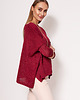 swetry damskie  Oversize'owy sweter - SWE040 bordo MKM 2