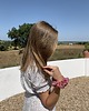 gumki do włosów Różowa gumka do włosów scrunchie Candy z organzy 4