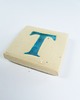 magnesy Ceramiczny magnes, niebieska literka T 3