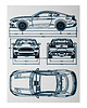 grafiki i ilustracje WYDRUK NA TEKTURZE 30X40 cm FORD MUSTANG NEW 1