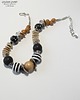 korale Biało-czarno-beżowy oryginalny naszyjnik mix w stylu boho handmade prezent 5