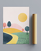 plakaty Plakat - Blue and yellow purple hills 1