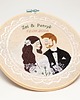 Ślub - inne Haft ślubny w tamborku 20 cm, indywidualna pamiątka ślubna, rocznicowa 56 5