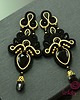 kolczyki soutache Czarno złote kandelabrowe kolczyki sutasz 2