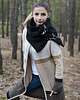 szale damskie Szal wełniany ze skórą, Unisex - Rockowy Czarny 3